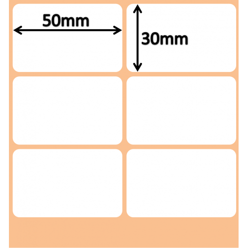 Bobina de Etiquetas com Duas Colunas de BOPP Fosco - Caixa com 12 Unidades